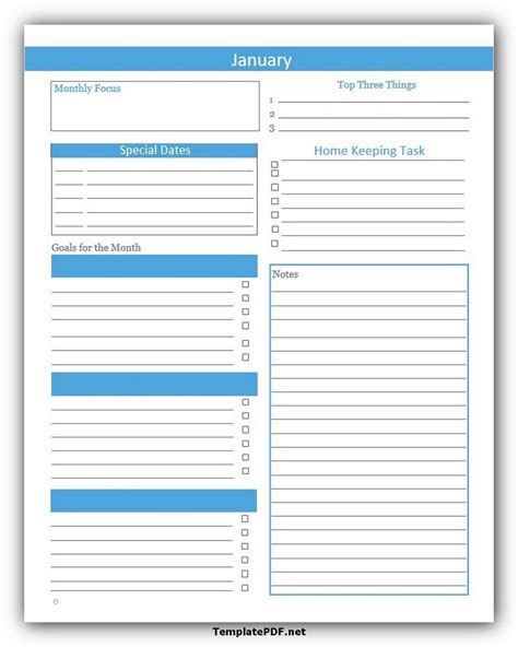 5 Best Monthly Task List Template - Template PDF