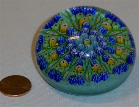 Lot Vintage Perthshire Crieff Studio Scotland Millefiori Paperweight