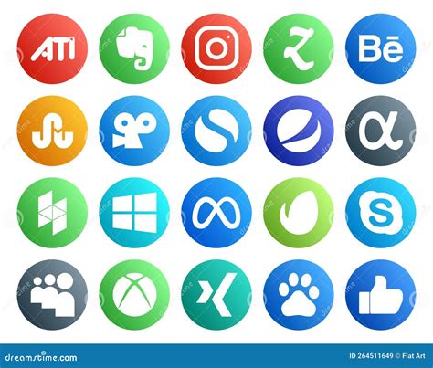 Social Media Icon Pack Including Myspace Skype Pepsi Envato