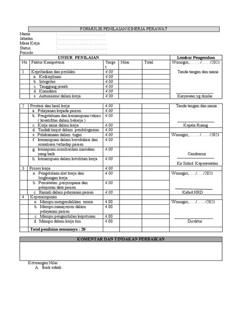 Formulir Penilaian Kinerja Struktural Pdf