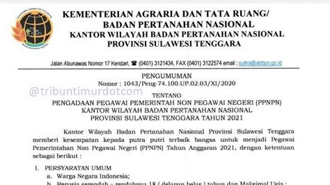 Besok Dibuka Lowongan Kerja Kementerian Atr Bpn Kuota Mulai