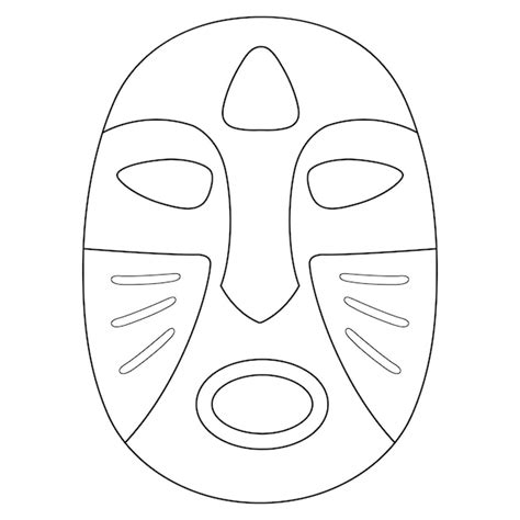 Premium Vector | Tribal mask isolated coloring page