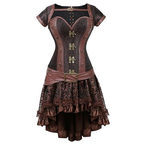 Steampunk Korsett Plus Size Gothic Punk Leder Bustier Korsett Kleider