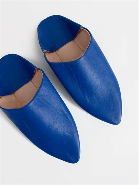 Moroccan Classic Pointed Babouche Slippers In Cobalt These New Slip On