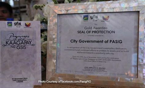 Pasig Makati Receive Seal Of Protection Gold Award From Gsis