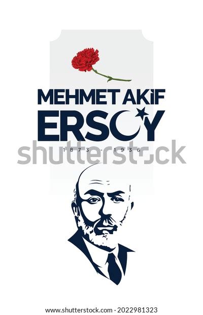 Mehmet Akif Ersoy Turkish Poet Stock Vector Royalty Free