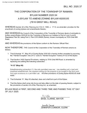 Fillable Online A Bylaw To Amend Zoning Bylaw Fax Email Print