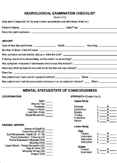 Neurology Exam Template