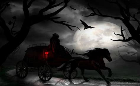 The Stagecoach Fantasy Darkness Stage Coach Horse Bats Black