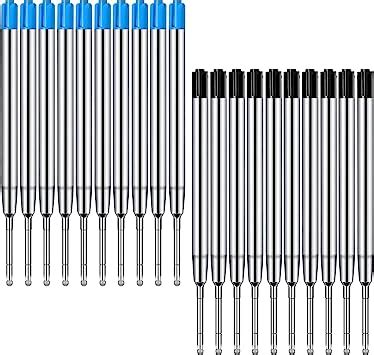 Xzeemo 20 X Ricariche Di Penna A Sfera 10 Blu E 10 Nero Set Di