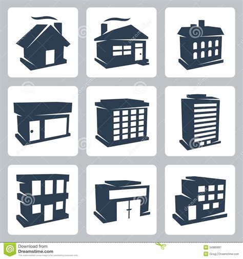 20 Building Icon Free Vector Simple Images Residential Building Icons