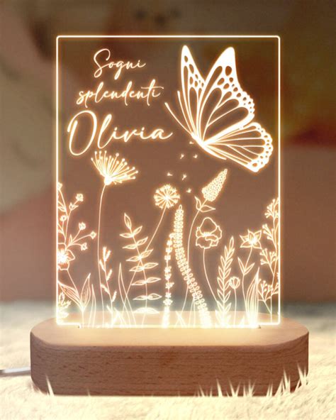 Lampada A Led Placca In Plexiglass Sogni Splendenti Personalizzata