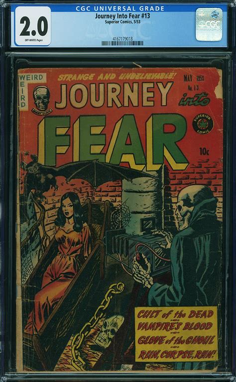 JOURNEY INTO FEAR 13 COMIC BOOK SALE CGC 2 0 GD