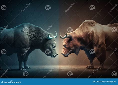 A Conceptual Illustration Of A Face Off Between Bull And Bear Markets