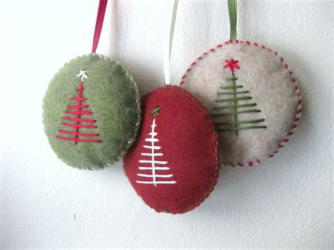 Christmas Ornament Set In Felt Handmade Felt Ornaments Etsy