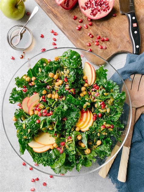 Kale Pomegranate Salad {simple Yet Festive} Garden In The Kitchen