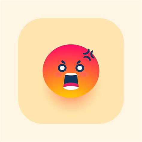 Lindo Emoji Enojado Vector Premium