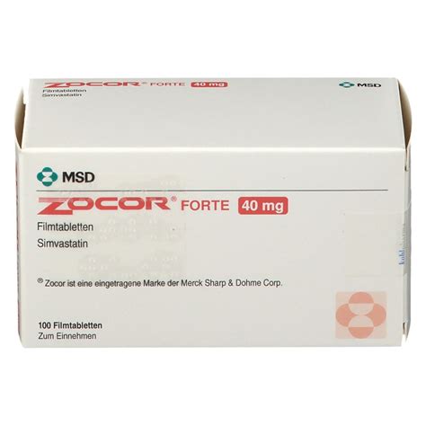 Zocor Forte 40 Mg 100 St Mit Dem E Rezept Kaufen Shop Apotheke