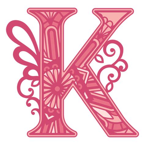 Pink Letter K Mandala Stroke Png And Svg Design For T Shirts