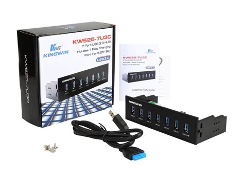 KINGWIN KW525 7U3C 7 USB 3 0 Port Hub For 5 25 Include 1 IQ Charging