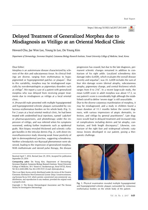 (PDF) Delayed Treatment of Generalized Morphea due to Misdiagnosis as ...