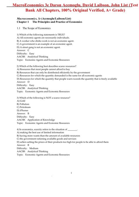 Test Bank For MacroEconomics 3rd Edition By Daron Acemoglu David