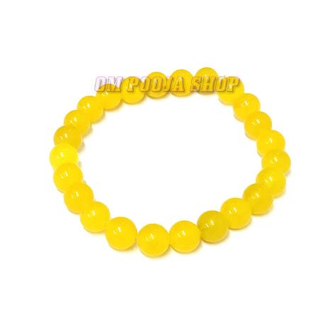 Yellow Jade Gemstone Bracelet For Solar Chakra Mm