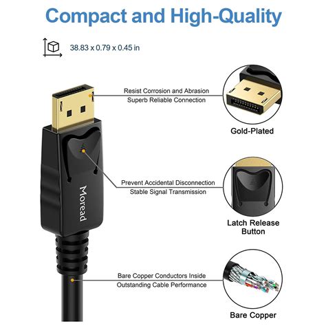 Moread Cable Displayport A Displayport 3 Pies Cable De Puerto De