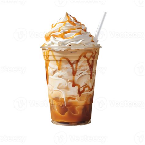 Iced Caramel Latte Topped With Whipped Cream And Caramel Sauce Perfect