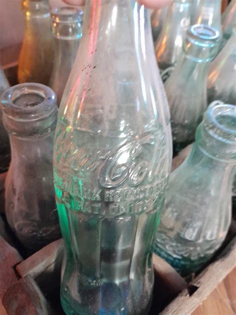 Lot 143 Vintage Glass Coke Bottles In Wooden Coca Cola Crate