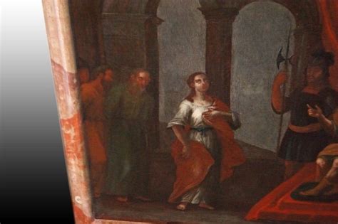 Proantic Olio Su Tela Italiano Del 1700 Raffigurante Scena Biblica