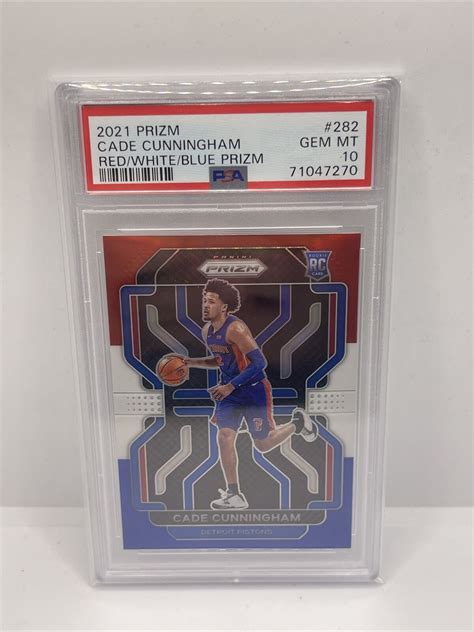 Cade Cunningham 2021 Prizm Red White Blue Rookie RC 282 PSA 10 GEM MINT