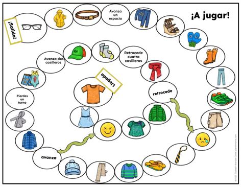 La Ropa Vocabulary Dice Game Worksheets Library