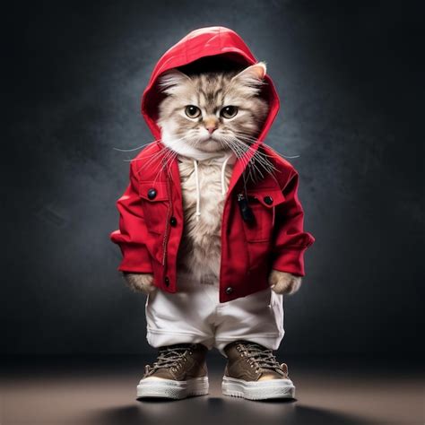 Premium AI Image A Cat Wearing A Jacket That Says Cat In A Jacket