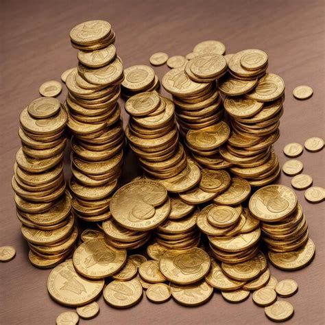Premium Photo | Precious coins in a pile Antique gold coins generated AI