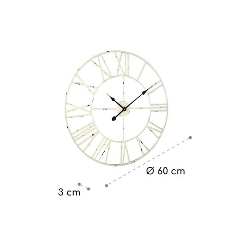 Queensway 60 Horloge Murale Cadre Métallique Taille Ø 60 Cm