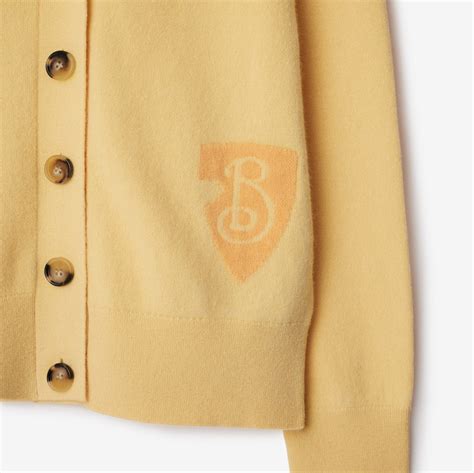 B Shield Wool Blend Cardigan In Sandstone Women Burberry® Official