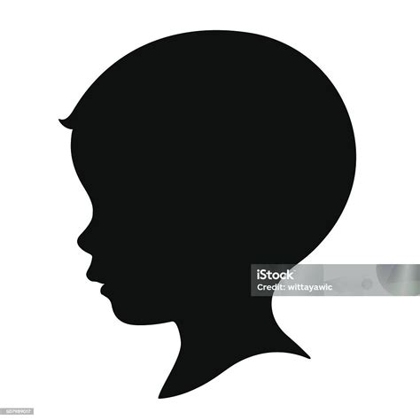 어린이 헤드 실루엣 실루엣에 대한 스톡 벡터 아트 및 기타 이미지 실루엣 아이 아기 Istock