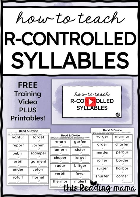 Multisyllabic R Controlled Words