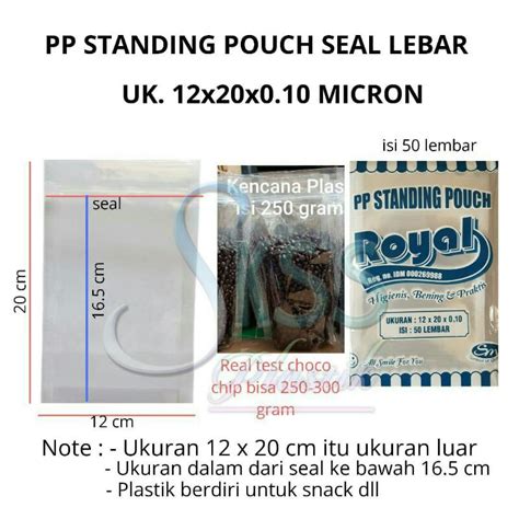 Jual Plastik Standing Pouch Seal Lebar Plastik Ziplock Klip 12 X 20 CM