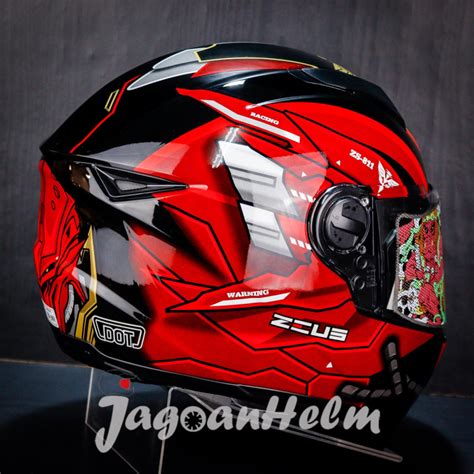 ZEUS HELM ZS811C FLAT BLACK AL54 RED ZS811 C FREE SMOKE