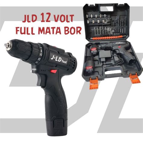 Jual Bor JLD 12V SET Bor Obeng Bor 2 Baterai 12 Volt Cordless Drill