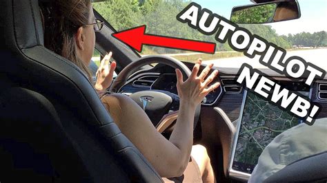 My Wifes First Time Using Tesla Autopilot Youtube