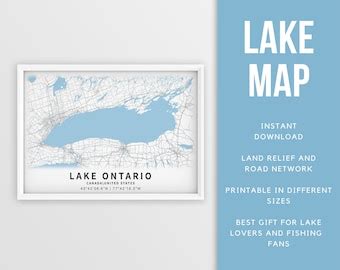 Old Lake Ontario Lighthouses Map Nautical Great Lakes Etsy