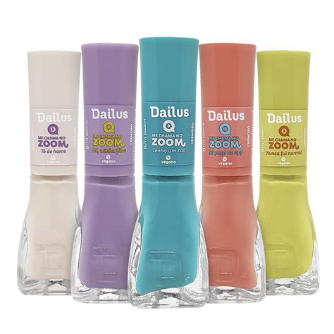 Kit Esmaltes Dailus Nova Coleção Me Chama No Zoom 5 Cores Submarino