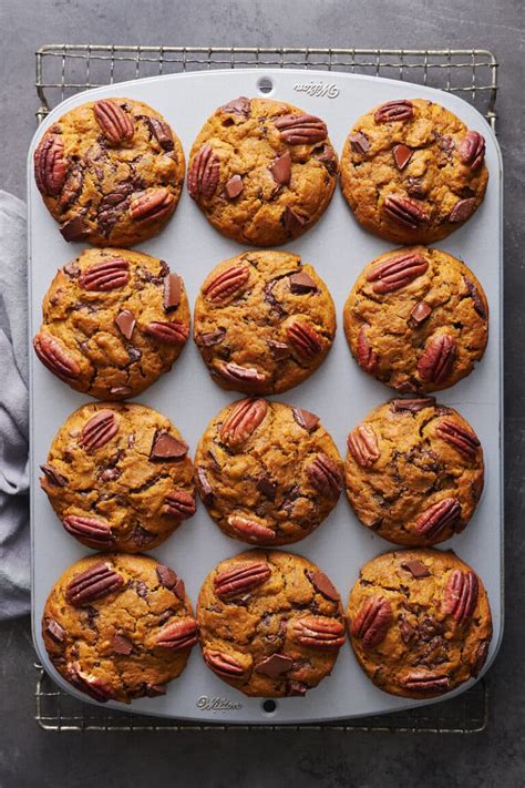 Bakery Style Pumpkin Muffins With Pecans And Chocolate Chunks Baker