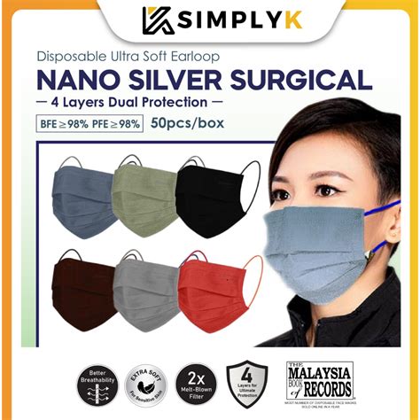 Mda Cert Simply K Surgical Ply Nanosilver Black Series Surgical Face