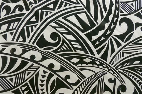 Polynesian Tapa Hawaiian Tribal Print Fabric Rayon Beige Etsy