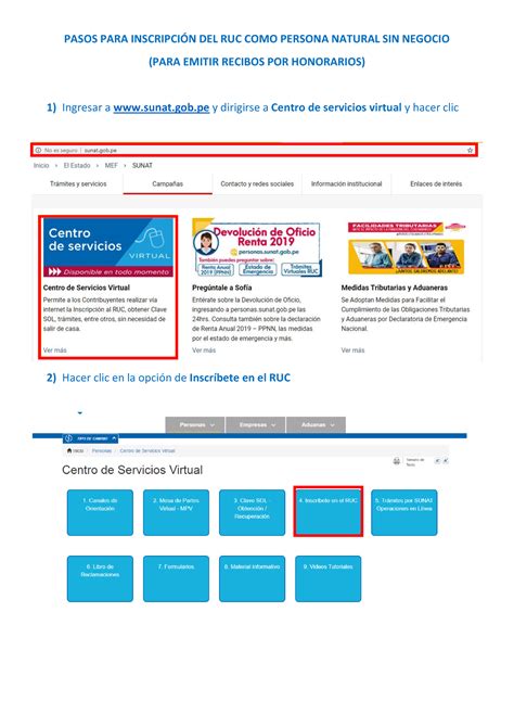 Pasos Para Inscripci N Del Ruc Como Persona Natural Ta Categoria