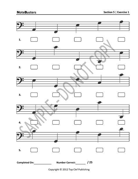 Section5 NOTEBUSTERS Sight Reading Music Workbook Sample